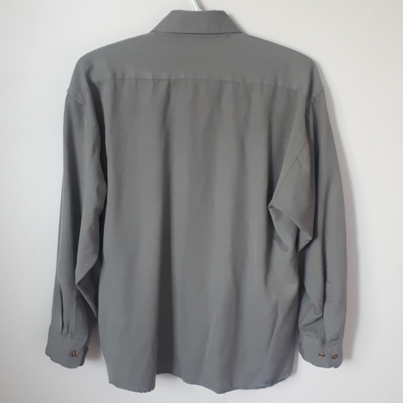 Dark Green Bruttini Men's Button Down Shirt - Picture 8 of 8